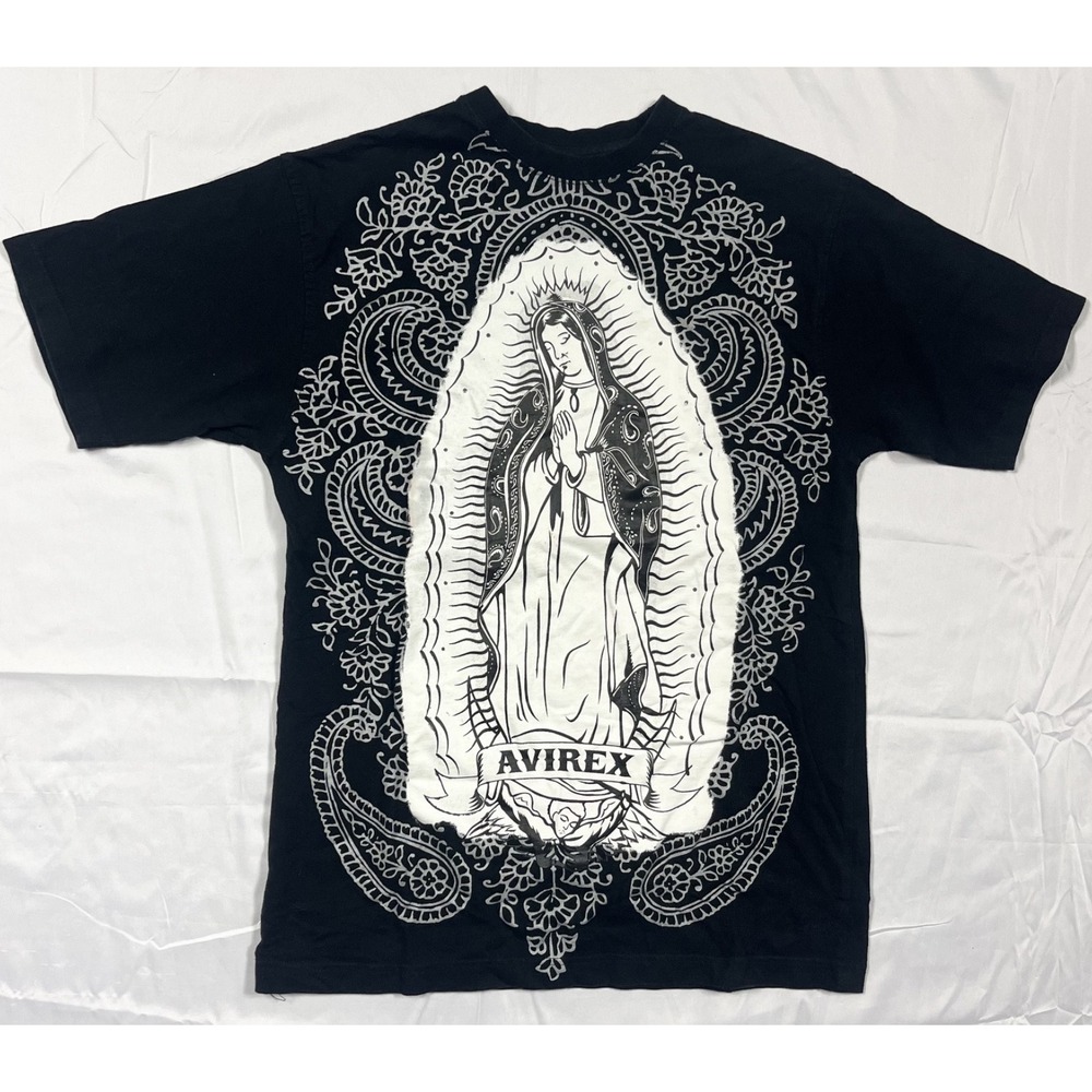 GUC Avirex Virgin Mary Graphic T-Shirt Mens Size S Jesse Pinkman Black Breaking